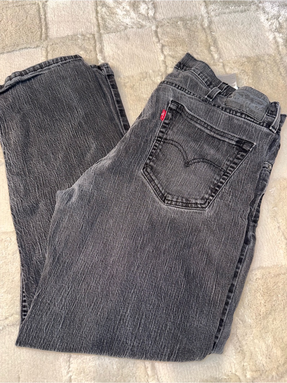 Men's Levi’s Black Washed Jeans - Classic Straight Fit Size W38 L32 - Picture 2 of 3